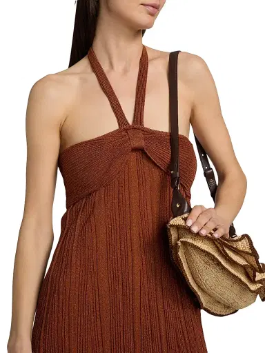 Zimmermann Women's Indra Metallic Halter Maxi Dress - Metallic Tan | Thumbnail 6 Zimmermann Women's Indra Metallic Halter Maxi Dress - Metallic Tan | Thumbnail 6