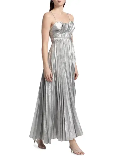 ACLER Women's Kelsale Pleated Metallic Maxi Dress - Silver Metallic | Thumbnail 2 ACLER Women's Kelsale Pleated Metallic Maxi Dress - Silver Metallic | Thumbnail 2