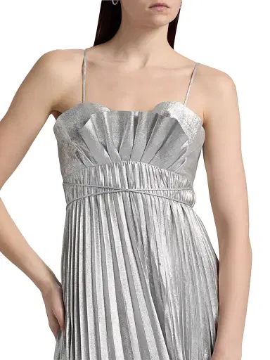 ACLER Women's Kelsale Pleated Metallic Maxi Dress - Silver Metallic | Thumbnail 6 ACLER Women's Kelsale Pleated Metallic Maxi Dress - Silver Metallic | Thumbnail 6