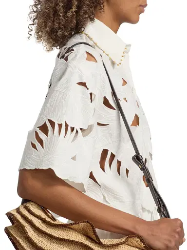 Zimmermann Women's Mahon Embroidered Crop Shirt - | Thumbnail 6 Zimmermann Women's Mahon Embroidered Crop Shirt - | Thumbnail 6