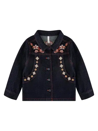 Zimmermann Little Girl's & Girl's Aster Embroidered Denim Jacket - Horizon | Thumbnail 1 Zimmermann Little Girl's & Girl's Aster Embroidered Denim Jacket - Horizon | Thumbnail 1