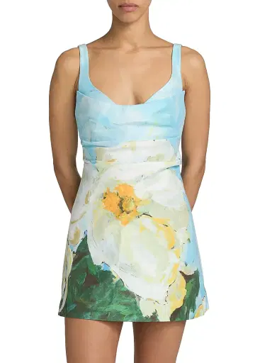 Acler Women's Newcatton Poppy Placement Print Minidress - Poppy Reverie | Thumbnail 3 Acler Women's Newcatton Poppy Placement Print Minidress - Poppy Reverie | Thumbnail 3