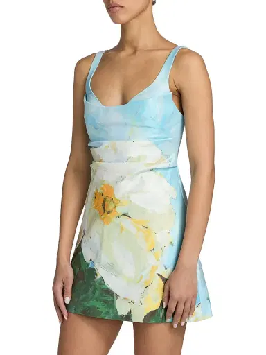 Acler Women's Newcatton Poppy Placement Print Minidress - Poppy Reverie | Thumbnail 4 Acler Women's Newcatton Poppy Placement Print Minidress - Poppy Reverie | Thumbnail 4