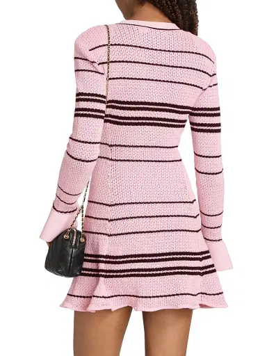 Self-Portrait Women's Striped Minidress - Pink | Thumbnail 5 Self-Portrait Women's Striped Minidress - Pink | Thumbnail 5