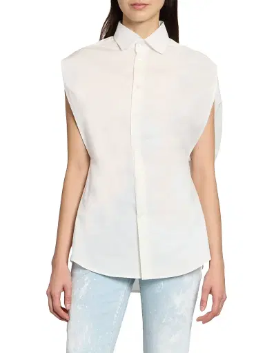MM6 Maison Margiela Women's Sculpted Cotton Shirt - Off White | Thumbnail 3 MM6 Maison Margiela Women's Sculpted Cotton Shirt - Off White | Thumbnail 3