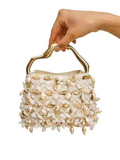 Cult Gaia Women's Solene Mini Beaded Top Handle Bag | Thumbnail 2 Cult Gaia Women's Solene Mini Beaded Top Handle Bag | Thumbnail 2