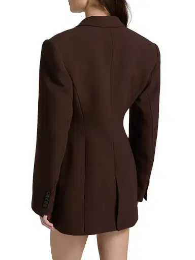 Wardrobe.NYC Women's Longline Wool Tailored-Fit Blazer - Dark Brown | Thumbnail 5 Wardrobe.NYC Women's Longline Wool Tailored-Fit Blazer - Dark Brown | Thumbnail 5