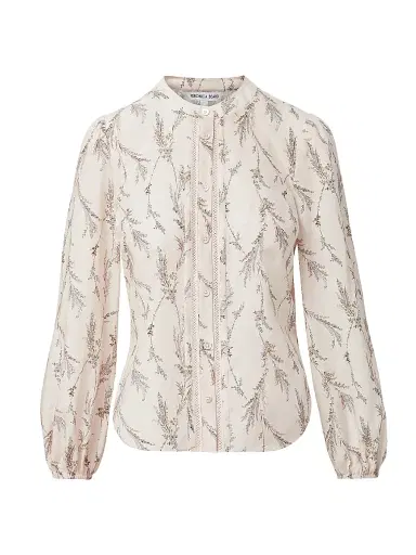 Veronica Beard Women's Emiko Floral Cotton-Silk Blouse - Dove Multi - Size 16 | Thumbnail 1 Veronica Beard Women's Emiko Floral Cotton-Silk Blouse - Dove Multi - Size 16 | Thumbnail 1