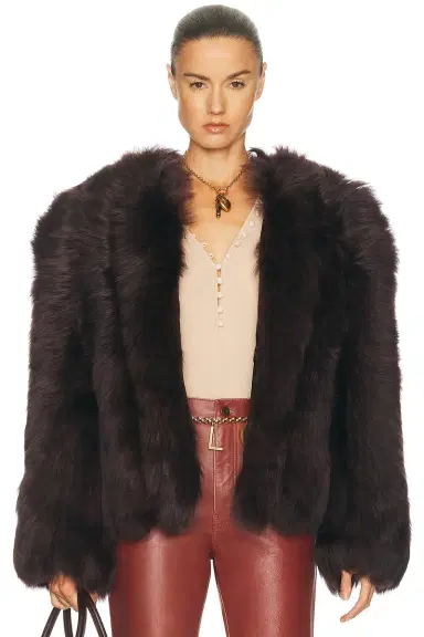 Chloé Silky Iron Lambskin Shearling Jacket | Thumbnail 1 Chloé Silky Iron Lambskin Shearling Jacket | Thumbnail 1