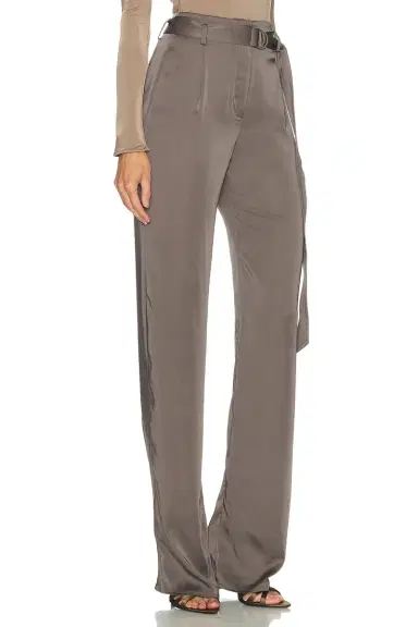 Lapointe Lightweight Satin Belted Pant | Thumbnail 2 Lapointe Lightweight Satin Belted Pant | Thumbnail 2
