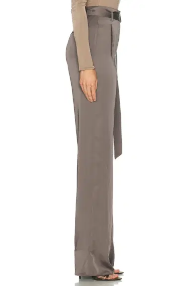 Lapointe Lightweight Satin Belted Pant | Thumbnail 3 Lapointe Lightweight Satin Belted Pant | Thumbnail 3