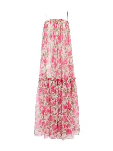 Chloé Floral Silk Tiered Maxi Dress | Thumbnail 1 Chloé Floral Silk Tiered Maxi Dress | Thumbnail 1