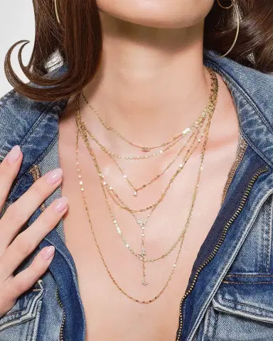 Lana 14K Gold Triple-Strand Blake & Petite Nude Necklace | Thumbnail 3 Lana 14K Gold Triple-Strand Blake & Petite Nude Necklace | Thumbnail 3