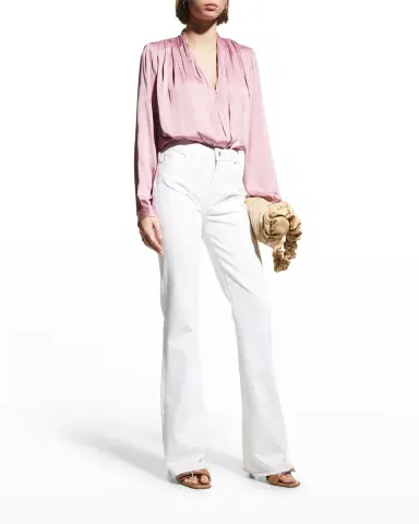 PAIGE Laurel Canyon High-Rise Jeans w/ Raw Hem | Thumbnail 3 PAIGE Laurel Canyon High-Rise Jeans w/ Raw Hem | Thumbnail 3