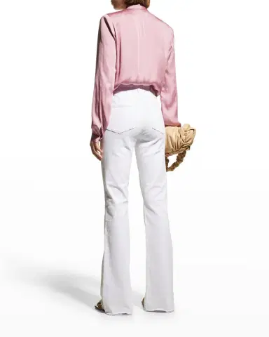 PAIGE Laurel Canyon High-Rise Jeans w/ Raw Hem | Thumbnail 4 PAIGE Laurel Canyon High-Rise Jeans w/ Raw Hem | Thumbnail 4