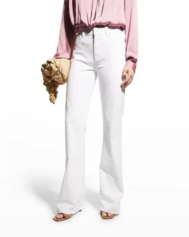 PAIGE Laurel Canyon High-Rise Jeans w/ Raw Hem | Thumbnail 1 PAIGE Laurel Canyon High-Rise Jeans w/ Raw Hem | Thumbnail 1