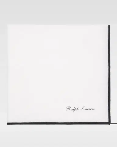 Ralph Lauren Purple Label Men's Tipped Linen Pocket Square | Thumbnail 2 Ralph Lauren Purple Label Men's Tipped Linen Pocket Square | Thumbnail 2