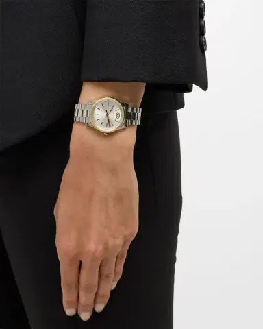 Gucci G-Timeless Slim Watch with Bracelet Strap, Two Tone | Thumbnail 2 Gucci G-Timeless Slim Watch with Bracelet Strap, Two Tone | Thumbnail 2