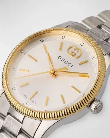 Gucci G-Timeless Slim Watch with Bracelet Strap, Two Tone | Thumbnail 3 Gucci G-Timeless Slim Watch with Bracelet Strap, Two Tone | Thumbnail 3