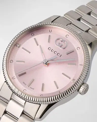 Gucci G-Timeless Slim Watch with Diamonds and Bracelet Strap | Thumbnail 3 Gucci G-Timeless Slim Watch with Diamonds and Bracelet Strap | Thumbnail 3
