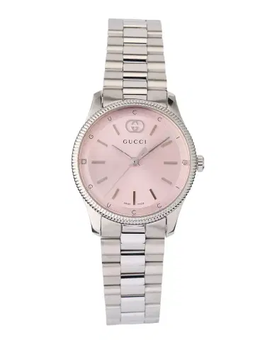 Gucci G-Timeless Slim Watch with Diamonds and Bracelet Strap | Thumbnail 1 Gucci G-Timeless Slim Watch with Diamonds and Bracelet Strap | Thumbnail 1