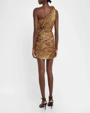 Ramy Brook Ruched One-Shoulder Metallic Fleck Mini Dress | Thumbnail 2 Ramy Brook Ruched One-Shoulder Metallic Fleck Mini Dress | Thumbnail 2