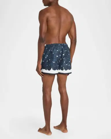 Givenchy Men's Short-Length Rose-Print Nylon wim Trunks | Thumbnail 3 Givenchy Men's Short-Length Rose-Print Nylon wim Trunks | Thumbnail 3