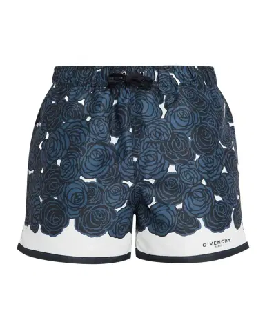 Givenchy Men's Short-Length Rose-Print Nylon wim Trunks | Thumbnail 1 Givenchy Men's Short-Length Rose-Print Nylon wim Trunks | Thumbnail 1