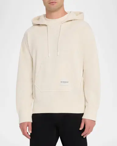 Givenchy Men's Pocket-Label Cotton Blend Drawstring Hoodie | Thumbnail 4 Givenchy Men's Pocket-Label Cotton Blend Drawstring Hoodie | Thumbnail 4