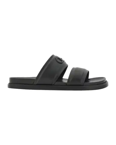 Ferragamo Men 's Saint Bartheva Padded Leather Double-Strap Slide Sandals | Thumbnail 1 Ferragamo Men 's Saint Bartheva Padded Leather Double-Strap Slide Sandals | Thumbnail 1