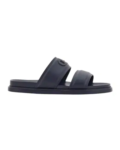 Ferragamo Men 's Saint Bartheva Padded Leather Double-Strap Slide Sandals | Thumbnail 1 Ferragamo Men 's Saint Bartheva Padded Leather Double-Strap Slide Sandals | Thumbnail 1