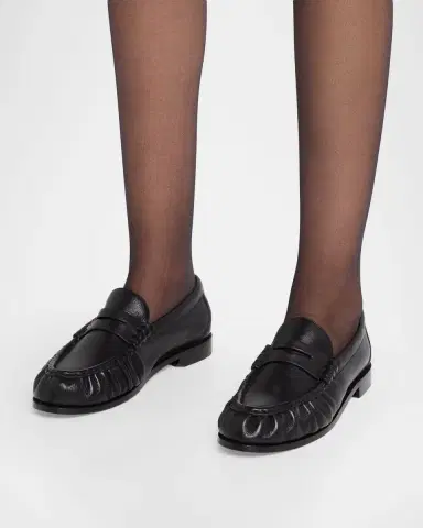 Saint Laurent Le Leather YSL Penny Loafers | Thumbnail 2 Saint Laurent Le Leather YSL Penny Loafers | Thumbnail 2