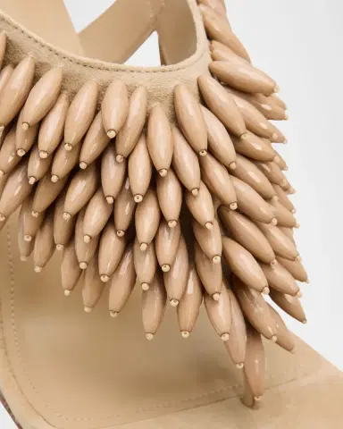 Balmain 95mm No Wedge Beaded Suede Thong Sandals | Thumbnail 5 Balmain 95mm No Wedge Beaded Suede Thong Sandals | Thumbnail 5