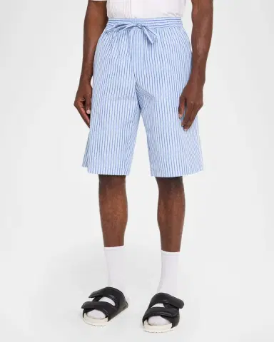 Dolce & Gabbana Men's Cotton and Silk Pinstripe Poplin Drawstring Shorts | Thumbnail 4 Dolce & Gabbana Men's Cotton and Silk Pinstripe Poplin Drawstring Shorts | Thumbnail 4