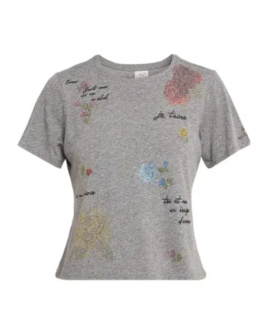 Cinq à Sept Shrunken Heatset Flowers Tee | Thumbnail 1 Cinq à Sept Shrunken Heatset Flowers Tee | Thumbnail 1