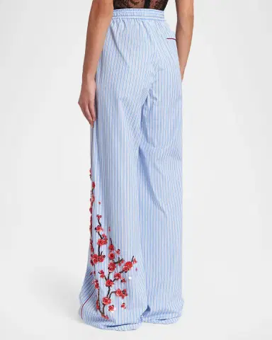 Dolce & Gabbana Embellished Striped Wide-Leg Pajama Pants | Thumbnail 2 Dolce & Gabbana Embellished Striped Wide-Leg Pajama Pants | Thumbnail 2