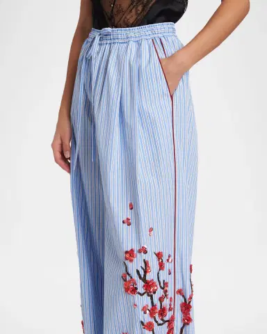 Dolce & Gabbana Embellished Striped Wide-Leg Pajama Pants | Thumbnail 4 Dolce & Gabbana Embellished Striped Wide-Leg Pajama Pants | Thumbnail 4