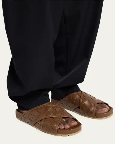 Bottega Veneta Men's Tarik Intrecciato Leather Crisscross Sandals | Thumbnail 7 Bottega Veneta Men's Tarik Intrecciato Leather Crisscross Sandals | Thumbnail 7