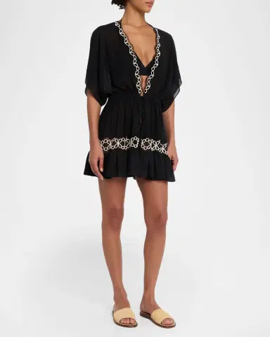 Ramy Brook Alisa Embroidered Mini Coverup Dress | Thumbnail 3 Ramy Brook Alisa Embroidered Mini Coverup Dress | Thumbnail 3