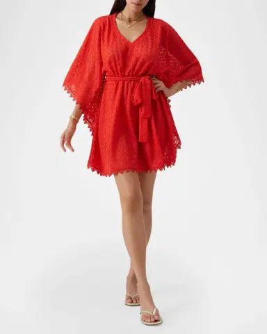 Melissa Odabash Petra Crochet Belted Mini Dress Coverup | Thumbnail 2 Melissa Odabash Petra Crochet Belted Mini Dress Coverup | Thumbnail 2