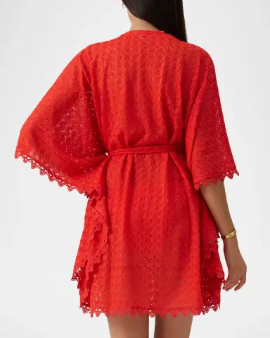 Melissa Odabash Petra Crochet Belted Mini Dress Coverup | Thumbnail 3 Melissa Odabash Petra Crochet Belted Mini Dress Coverup | Thumbnail 3