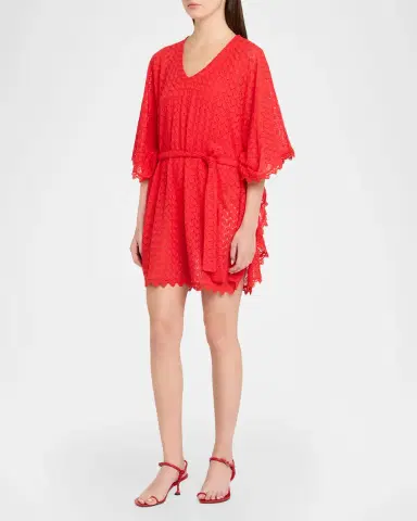 Melissa Odabash Petra Crochet Belted Mini Dress Coverup | Thumbnail 4 Melissa Odabash Petra Crochet Belted Mini Dress Coverup | Thumbnail 4
