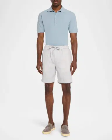Frescobol Carioca Men's Felipe Linen and Cotton Drawstring Shorts | Thumbnail 2 Frescobol Carioca Men's Felipe Linen and Cotton Drawstring Shorts | Thumbnail 2