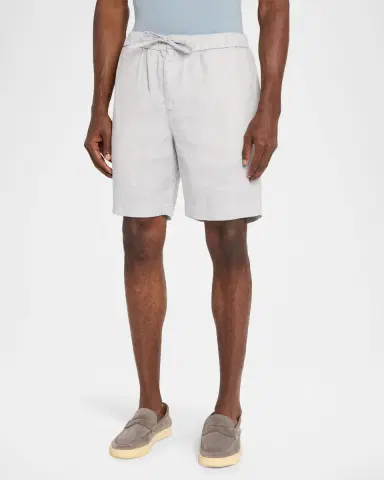 Frescobol Carioca Men's Felipe Linen and Cotton Drawstring Shorts | Thumbnail 4 Frescobol Carioca Men's Felipe Linen and Cotton Drawstring Shorts | Thumbnail 4