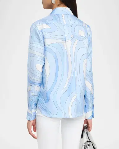 Pucci Marmo-Print Silk Twill Button-Down Shirt | Thumbnail 3 Pucci Marmo-Print Silk Twill Button-Down Shirt | Thumbnail 3