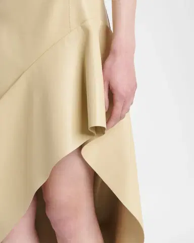 Bottega Veneta Sleeveless Leather Asymmetric Midi Dress | Thumbnail 4 Bottega Veneta Sleeveless Leather Asymmetric Midi Dress | Thumbnail 4