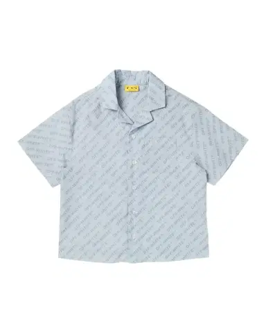 Off-White Boy 's Logo AOP Bowling Shirt, Size 4-12 | Thumbnail 1 Off-White Boy 's Logo AOP Bowling Shirt, Size 4-12 | Thumbnail 1