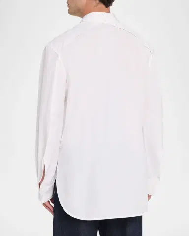 Bottega Veneta Men's Cotton Relaxed French-Cuff Sport Shirt | Thumbnail 3 Bottega Veneta Men's Cotton Relaxed French-Cuff Sport Shirt | Thumbnail 3