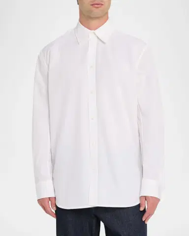 Bottega Veneta Men's Cotton Relaxed French-Cuff Sport Shirt | Thumbnail 4 Bottega Veneta Men's Cotton Relaxed French-Cuff Sport Shirt | Thumbnail 4