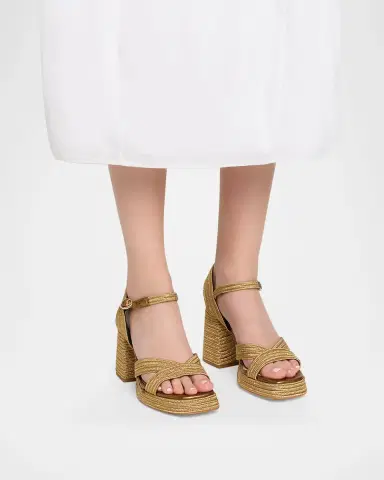 Castañer Valle Metallic Raffia Platform Sandals | Thumbnail 2 Castañer Valle Metallic Raffia Platform Sandals | Thumbnail 2
